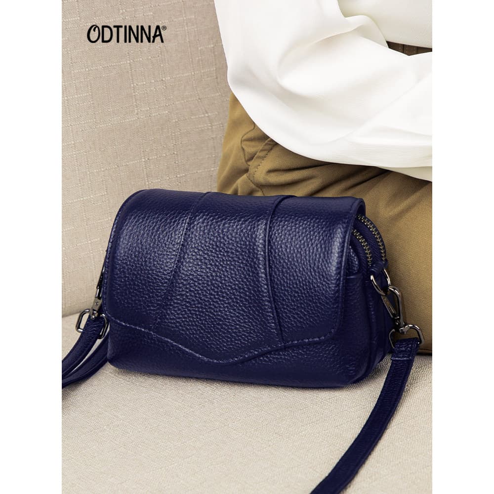 Bolsa mensageiro de couro genuíno leve feminina 2026 novo estilo elegante All-Match bolsa mensageiro de um ombro influên