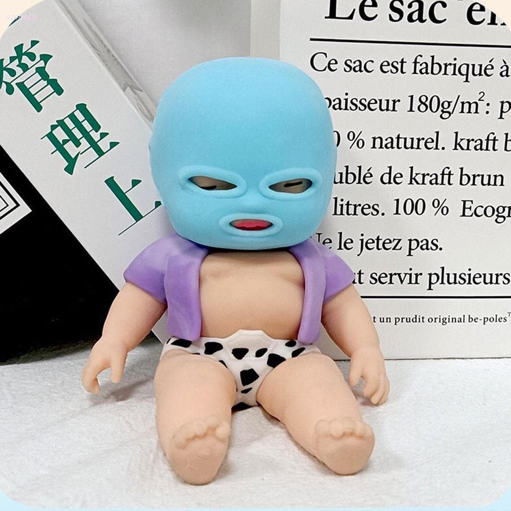 Brinquedo De Inquietação De Desenho Animado ADAMES , Sensorial De Silicone Apertar De Boneca Mascarada Descompressão De