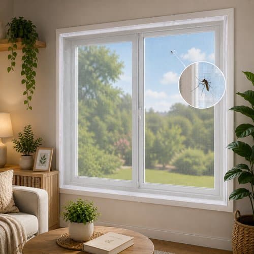 Tela Mosquiteira Janela Protecao Insetos Velcro Facil Instalacao 105x155cm Branca