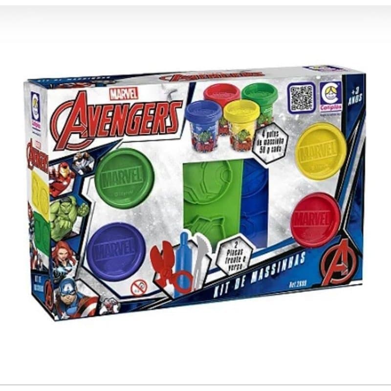 Kit Massinha Avengers - Massinha Cotiplas - Original - Massinha Super Heroi
