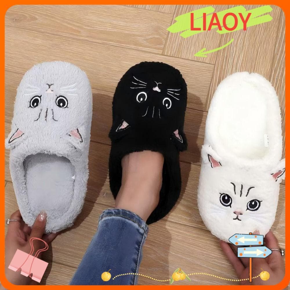 Chinelos De Casal LIAOYING , Algodão Femininos Antiderrapantes Quentes De Inverno Confortáveis De Tecido Macio Para Casa