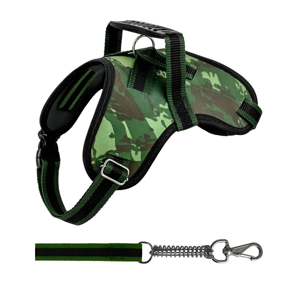 Peitoral Guia Cachorro Resiste Ajustavel Camuflado  GG