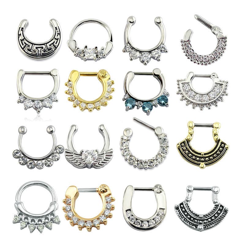 Argola de nariz em aço inoxidável, argola circular para septo, 16g / argola de nariz / argola de septo / argola E5AY