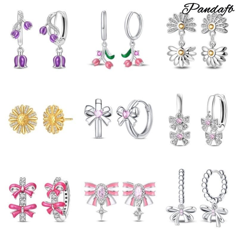 Brincos 100% originais em prata s925, brincos femininos, adequados para mulheres, presente de feriado H16J 15CG