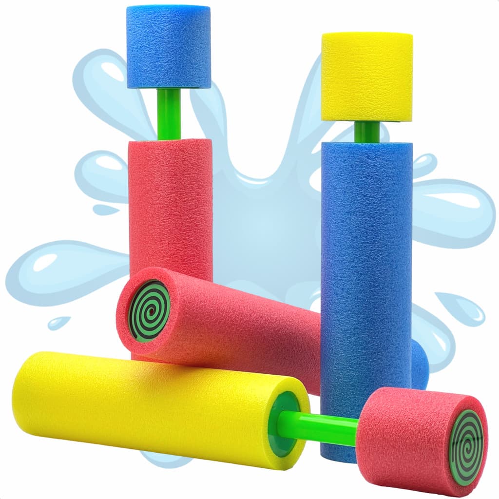 Kit 4 Lança Água De Espuma Flutuante Brinquedo Verão Divertido Macarrão Infantil Com 31cm
