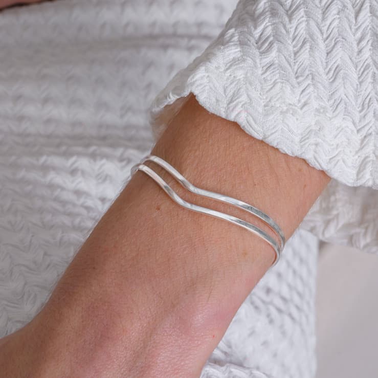 Bracelete Duas Voltas com Banho em Prata 925