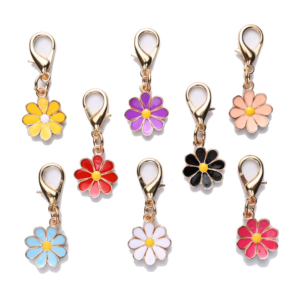 【JY】50/30/10 un Liga Margarida Flor Pingente DIY De metal Chaveiro Sapato Saco Acessórios