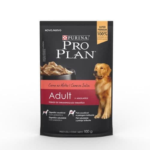 Ração Nestle Úmida Sache Pro Plan Cães Adultos Carne - 100g