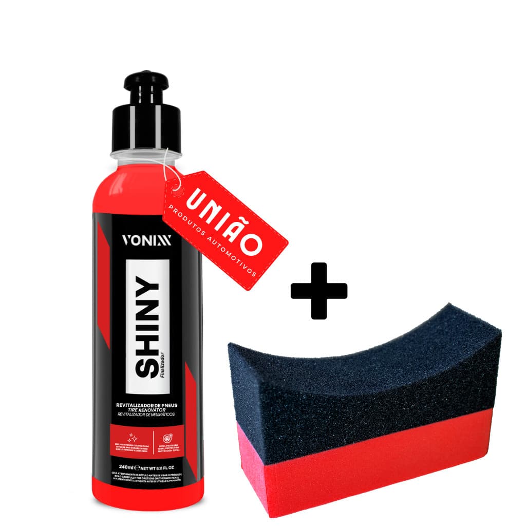 SHINY PRETINHO DE PNEUS 240ML ACABAMENTO BRILHANTE EXTREMO VONIXX + APLICADOR DE PRETINHO PNEUS SGT