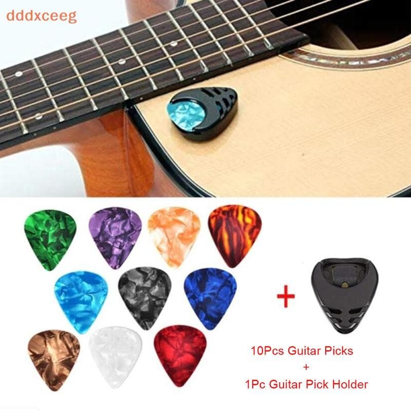 [dddxceeg] 10 Unidades De Palhetas , 1 Suporte De Palheta , Celulóide Elétrico , Para Guitarra Acústica Coloridas