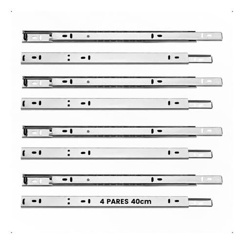 4 Pares Corrediça 40cm Corrediça Telescópica Trilho Para Gaveta - Compra Segura Ekom