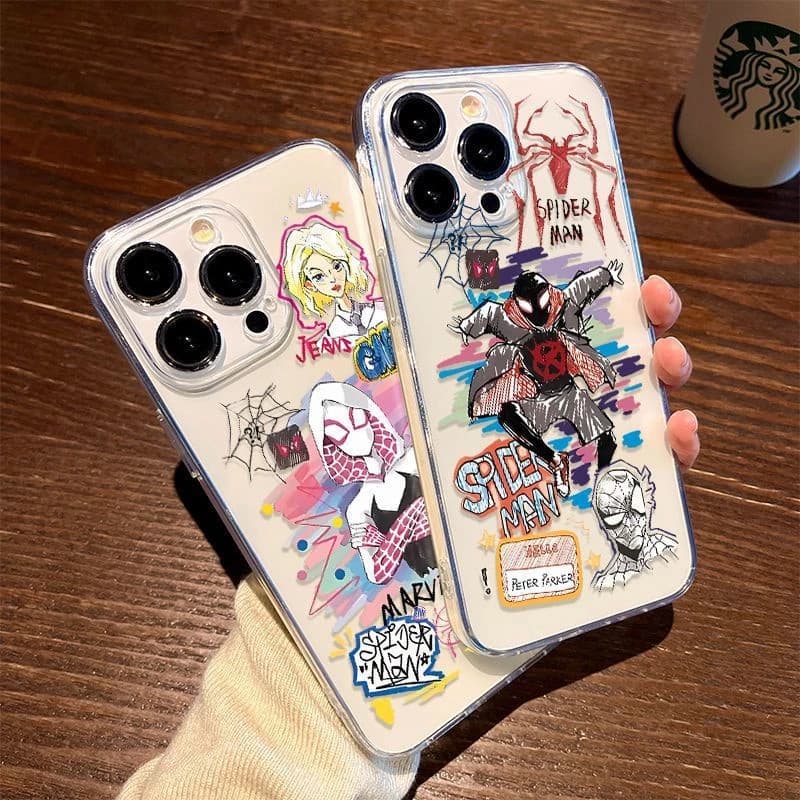 Capinha Capa para Samsung A15 A54 A16 A06 A34 A23 A05 A55 A35 S24 S25 Plus Ultra Homem-Aranha transparente Anti-impacto