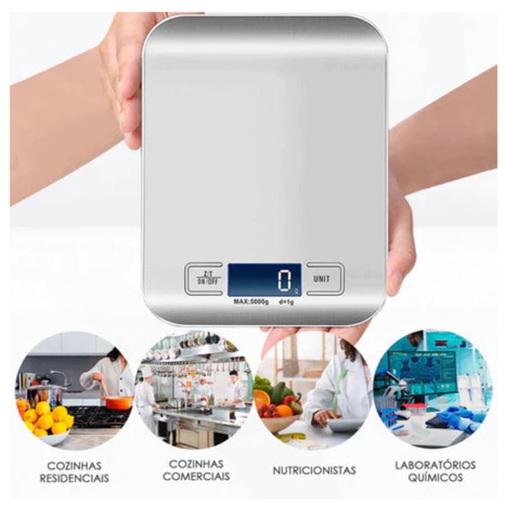 Balança de Cozinha Digital Inox 5/10Kg-BYB