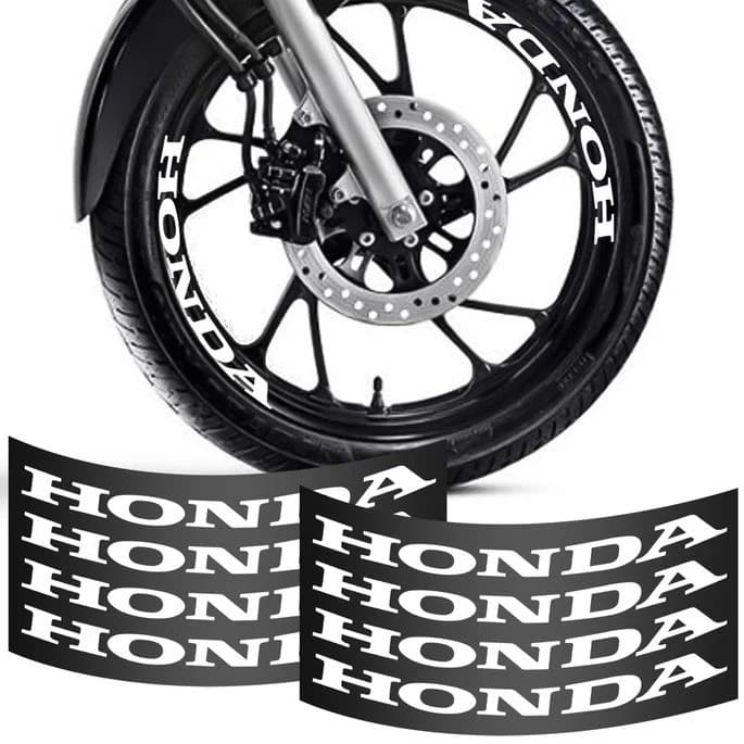 Kit 8 Adesivo Roda Moto Honda Curvo 32x3,5cm Titan Fan Start 160 125 150