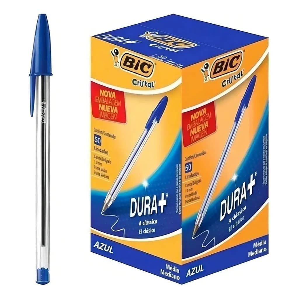 CANETA ESFEROGRAFICA 1.0MM AZUL C/50 UN - BIC