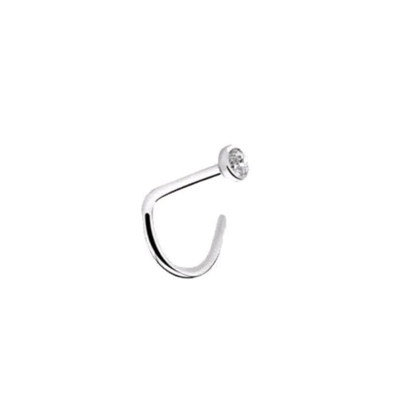 Piercing de Nariz Nostril Ponto de Luz Strass incolor Aço cirúrgico