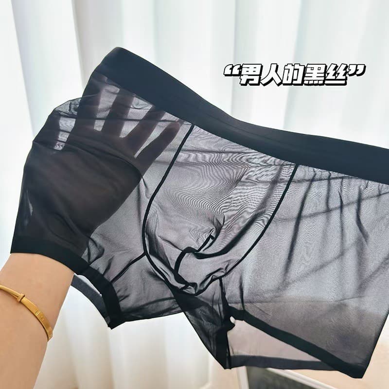 Novo estilo Popular deste ano ~ primavera verão roupa interior masculina de seda gelo respirável meninos Boxer Shorts Ul