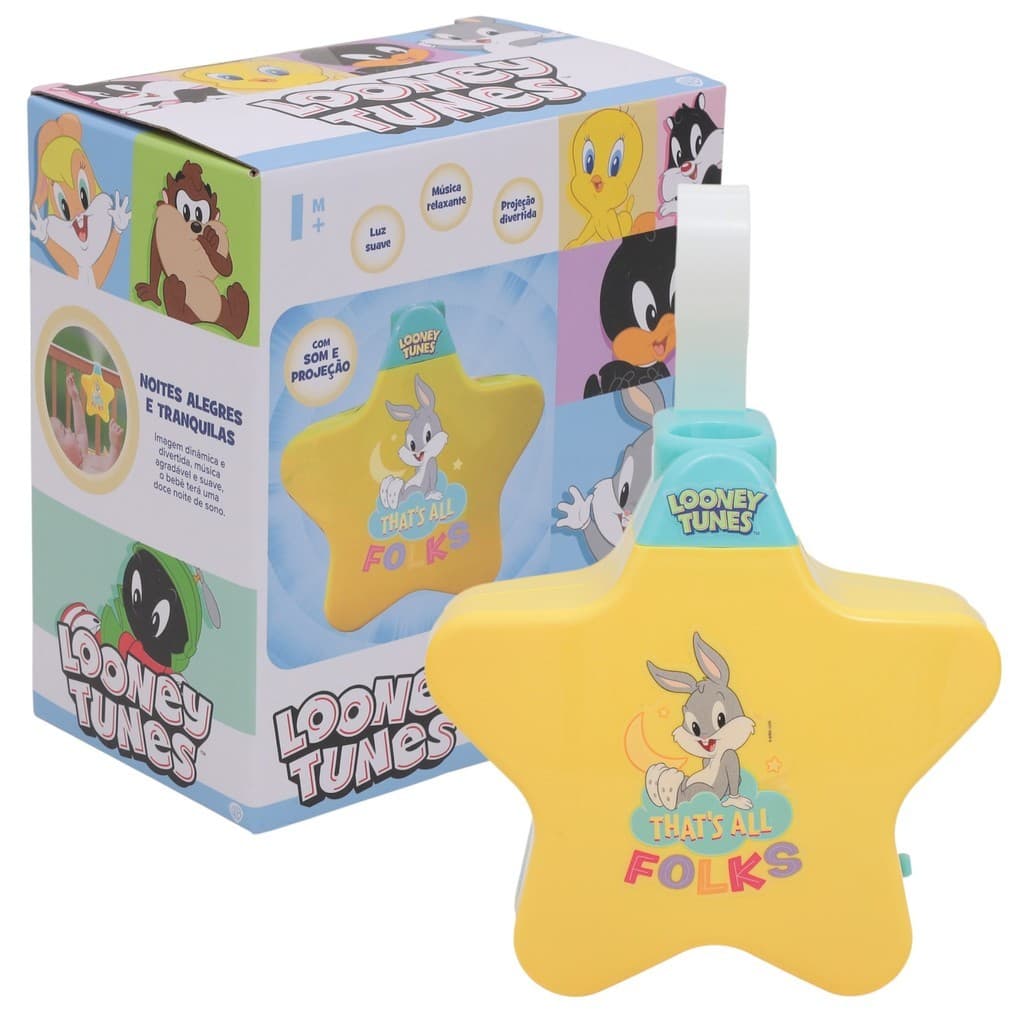 Estrela Projetor Musica Brinquedo Bebê Looney Tunes