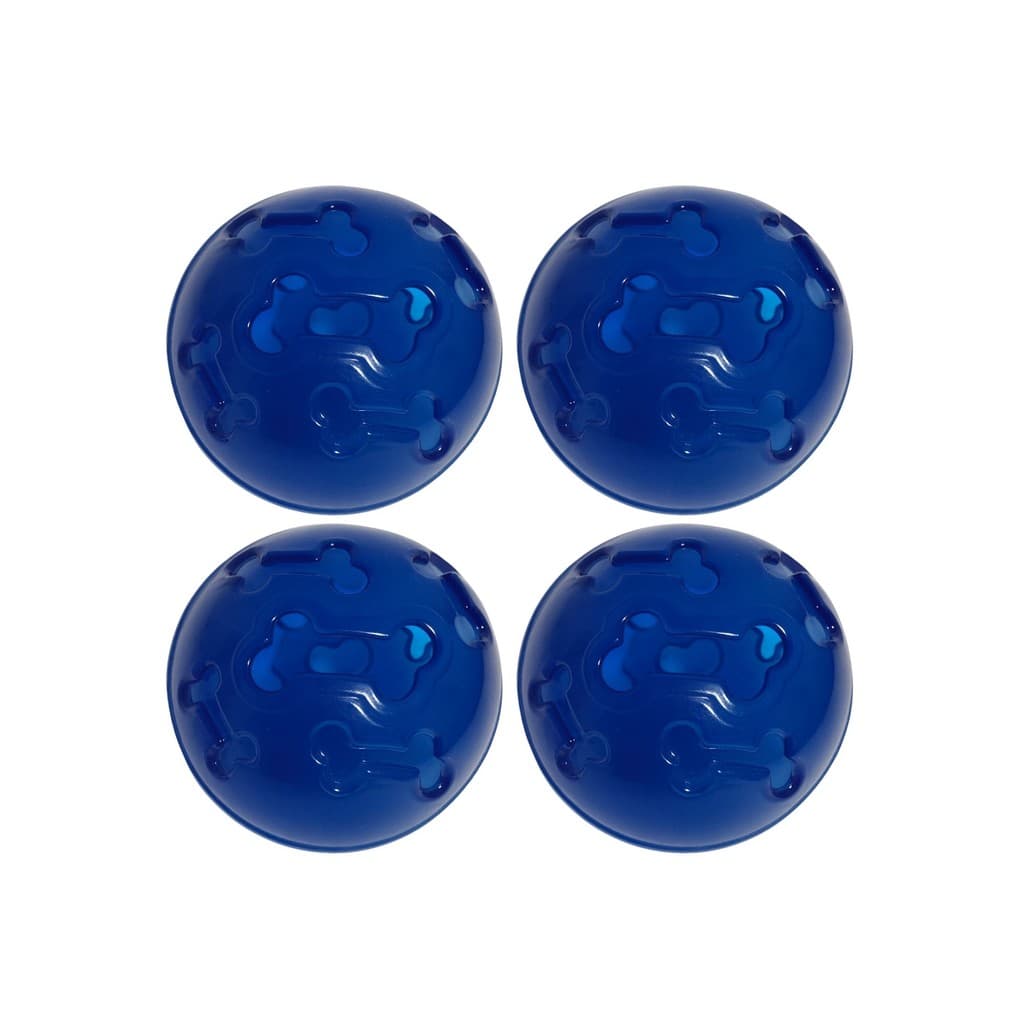 Kit 4 Brinquedo Pet Bola Petisco Azul Neon Interativa Livre de BPA