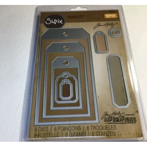 Conjunto Matrizes Sizzix Framelits 8PK - Coleção Etiquetas