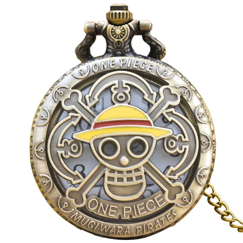 Anime Chapéu Amarelo Relógio De Bolso De Quartzo Colar Pingente Com Corrente Vintage