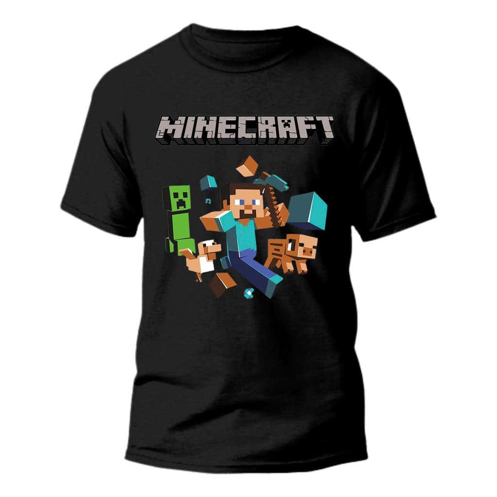 Camiseta Básica Minecraft Infantil  Camisa 100% Algodão
