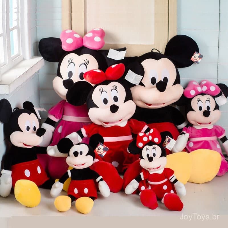 20cm/30cm Brinquedo de Pelúcia Mickey Mouse e Minnie Mouse Presente ZRCS