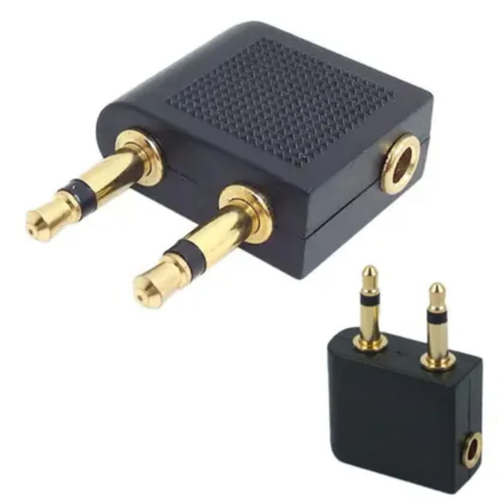 ADAPTADOR P2 DE FONE DE OUVIDO AVIÃO 3.5MM SEM EMBALAGEM