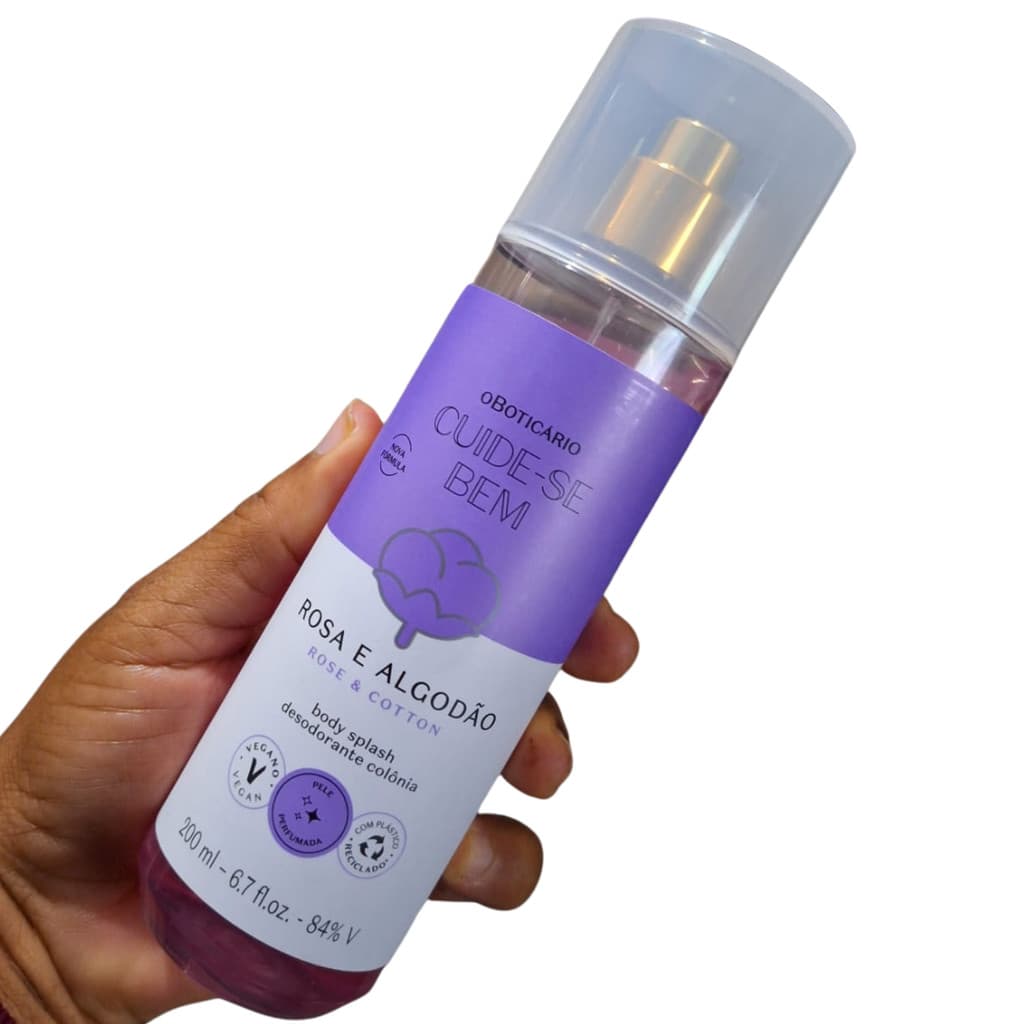 Body Splash Cuide-se Bem Rosa e Algodão O Boticário 200ml