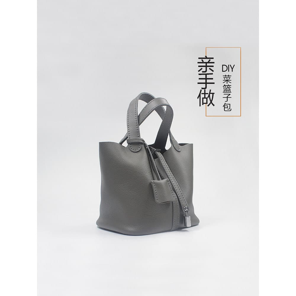 Primeira camada de couro vegetal cesta saco lichia padrão balde Tote saco feminino presente do feriado diy Material saco