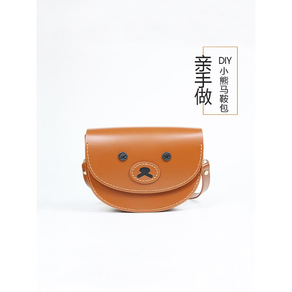 Couro genuíno genuíno All-Match moda um ombro simples cor sólida fivela magnética sela mensageiro urso saco diy Material