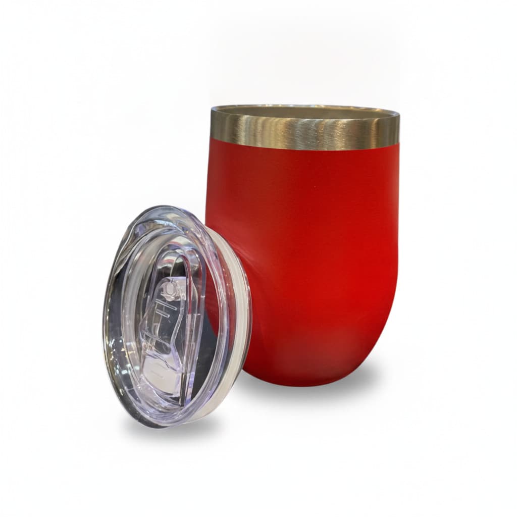 Copo Térmico Inox Premium Cuia Parede Dupla 360ml Antivazamento Vermelho Portátil Bebidas Quent