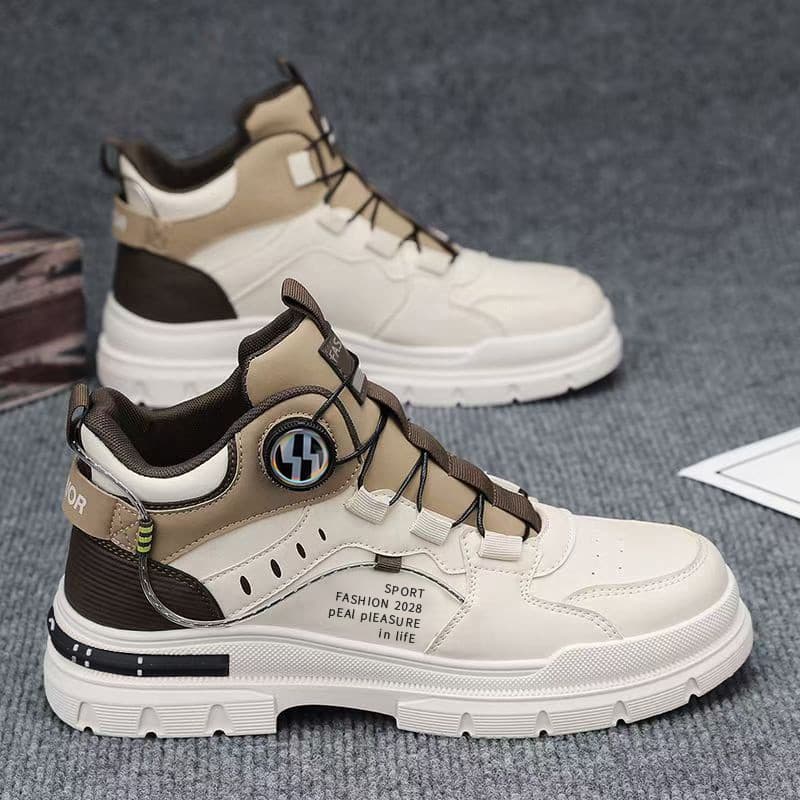 Martin botas masculinas de cano alto inverno estilo britânico Retro sapatos de couro casuais masculinos de cano médio à