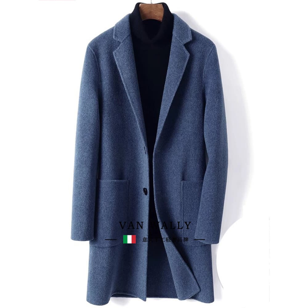 Grosso outono inverno Plus Size dupla face casaco de lã masculino comprimento médio Alpaca Cashmere albca casaco de lã
