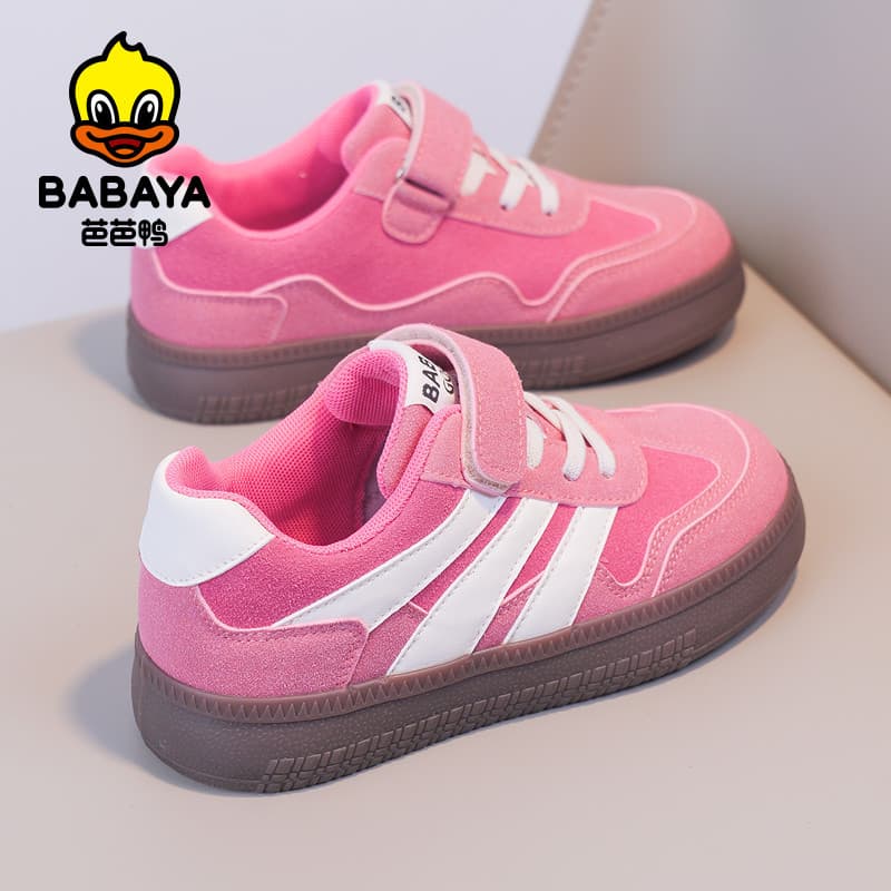 Baba pato tênis infantis sapatos de treinamento alemão 2026 primavera novo estilo meninas sapatos brancos Retro rosa sap
