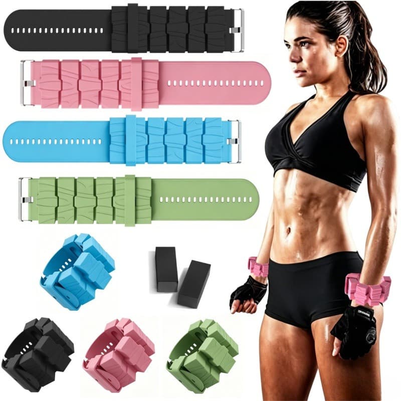 Pesos de silicone ajustáveis para pulso e tornozelo. Ideal para treinamento de força, academia, dança e diversos esporte