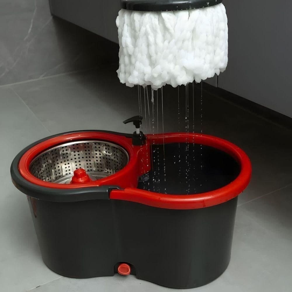 Mop Giratório com Balde Refil Esfregão para Piso Parede Cerâmica e Cozinha
