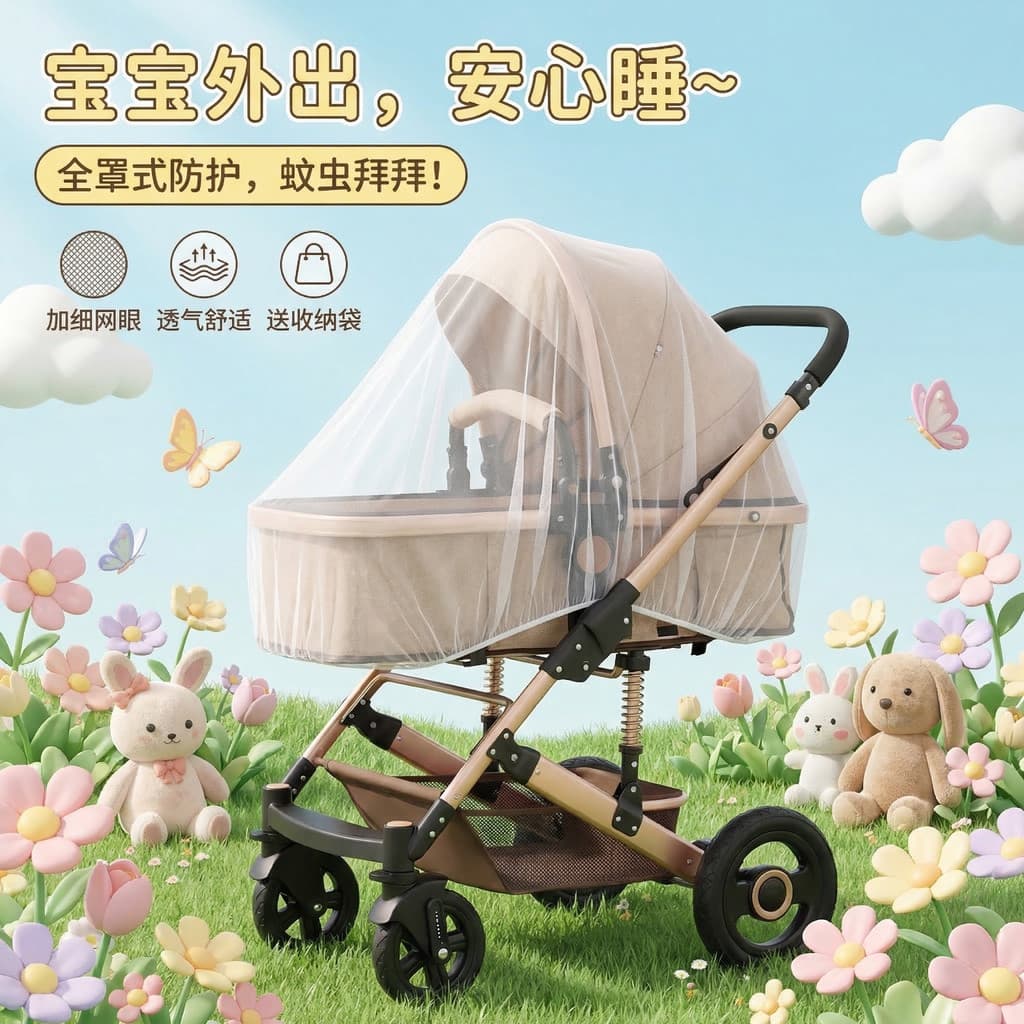 Carrinho de bebê mosquiteiro carrinho de bebê capa completa Universal crianças infantil guarda-chuva carrinho Extra gran