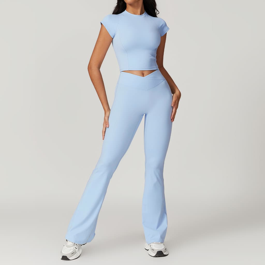Roupa íntima Skinny de secagem rápida para ioga da Mao, camiseta esportiva de manga curta, cintura alta, Fitness, ligeir