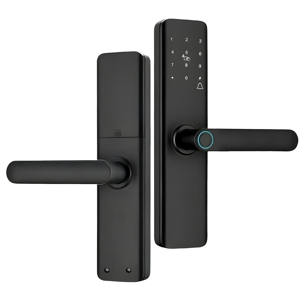 Fechadura Eletrônica Smart Door com Impressão Digital Senha Cartão NFC e Chave Mecânica