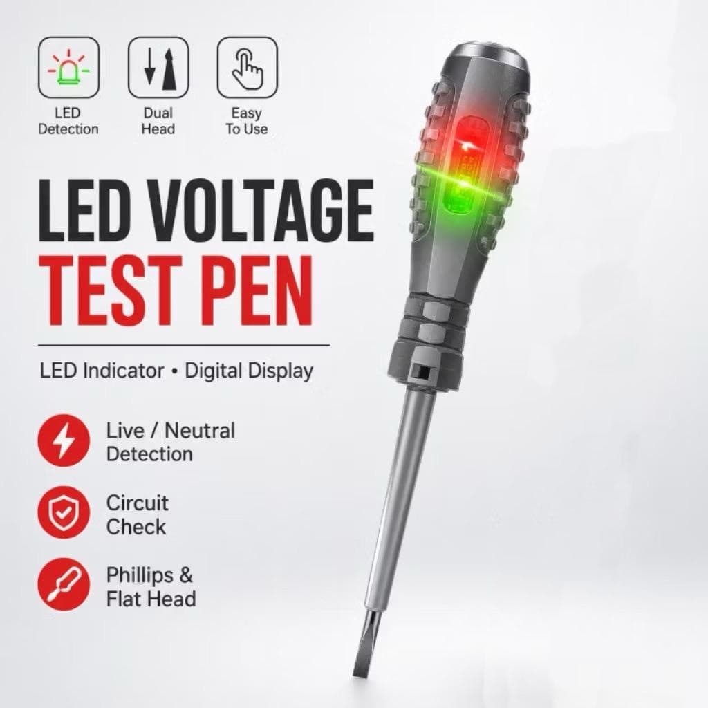 Caneta Testadora De Tensão De Alto Brilho Cabeça Entalhada Detector De Ponto De Interrupção
