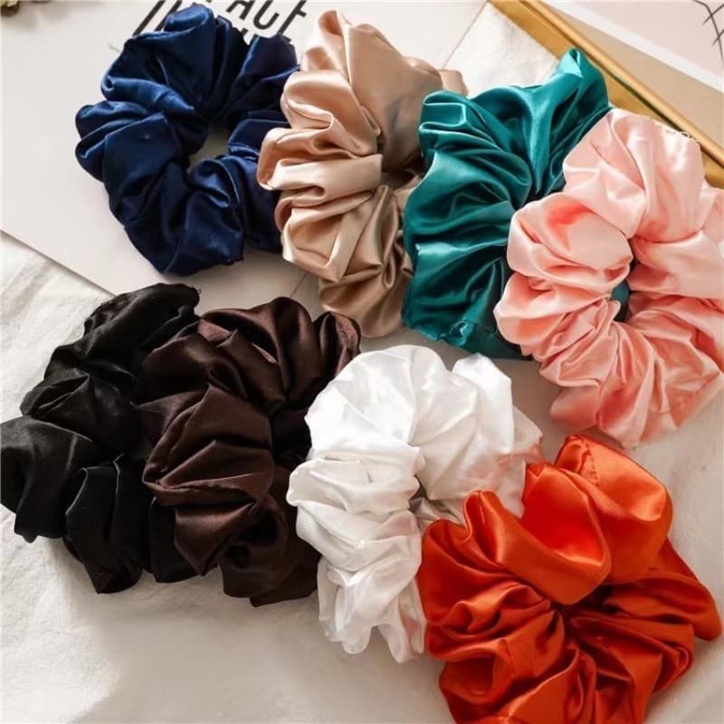 Xuxinha Scrunchie Cetim Antifrizz Cabelo Kit/Unidade Não Marca Não Quebra Cores Sortidas Moda Fem