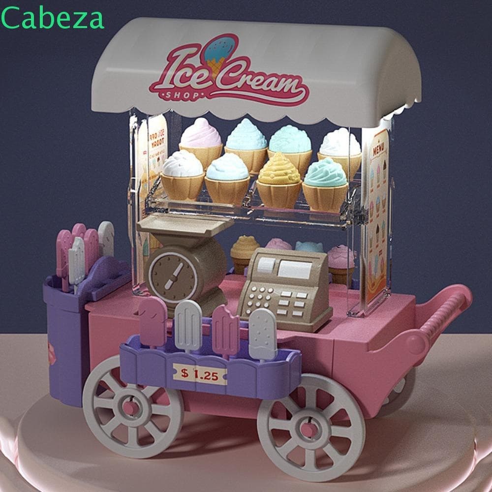 CABEZA1 Brinquedo De Caminhão De Sorvete , Suporte De Sobremesa Mini Pão Colorido , Comida Infantil DIY