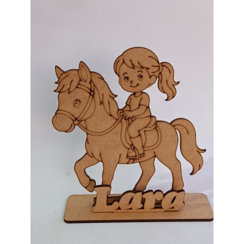 Centro de Mesa Faroeste em MDF Personalizado – Cowboy, Cowgirl e Cavalo