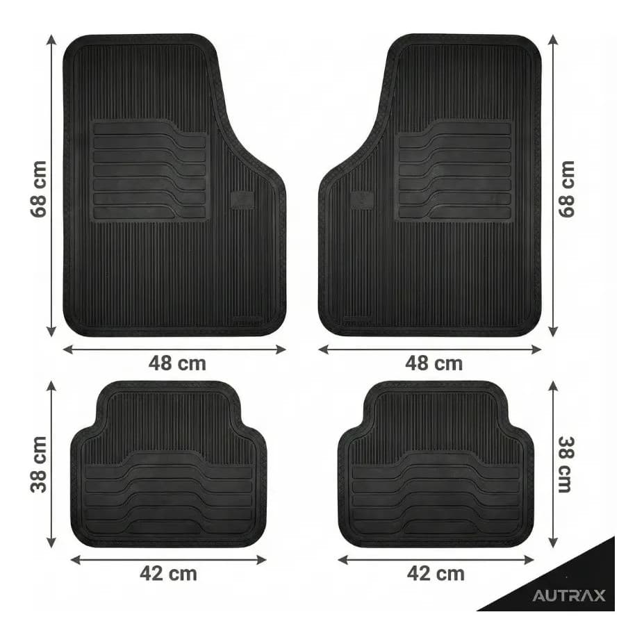 Kit 4 Tapetes Para Carro Borracha Forte E Flexível Alta Qualidade