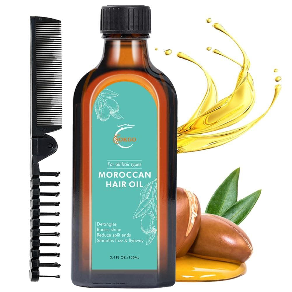 Óleo Capilar de Argan Marroquino para Tratamento e Reparação Luxuosa dos Cabelos, Óleo Capilar de Argan de Força Extra p