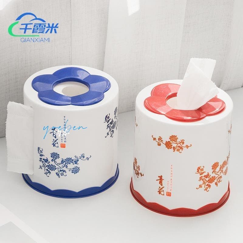 Caixa de tecido doméstico criativo tambor higiênico guardanapo caixa armazenamento papel sala estar mesa café redondo De