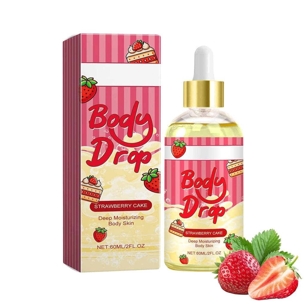 Óleo Corporal Body Juice Strawberry Shortcake, Óleo Corporal de Morango, Óleo Corporal Artesanal com Aroma de Bolo de Mo