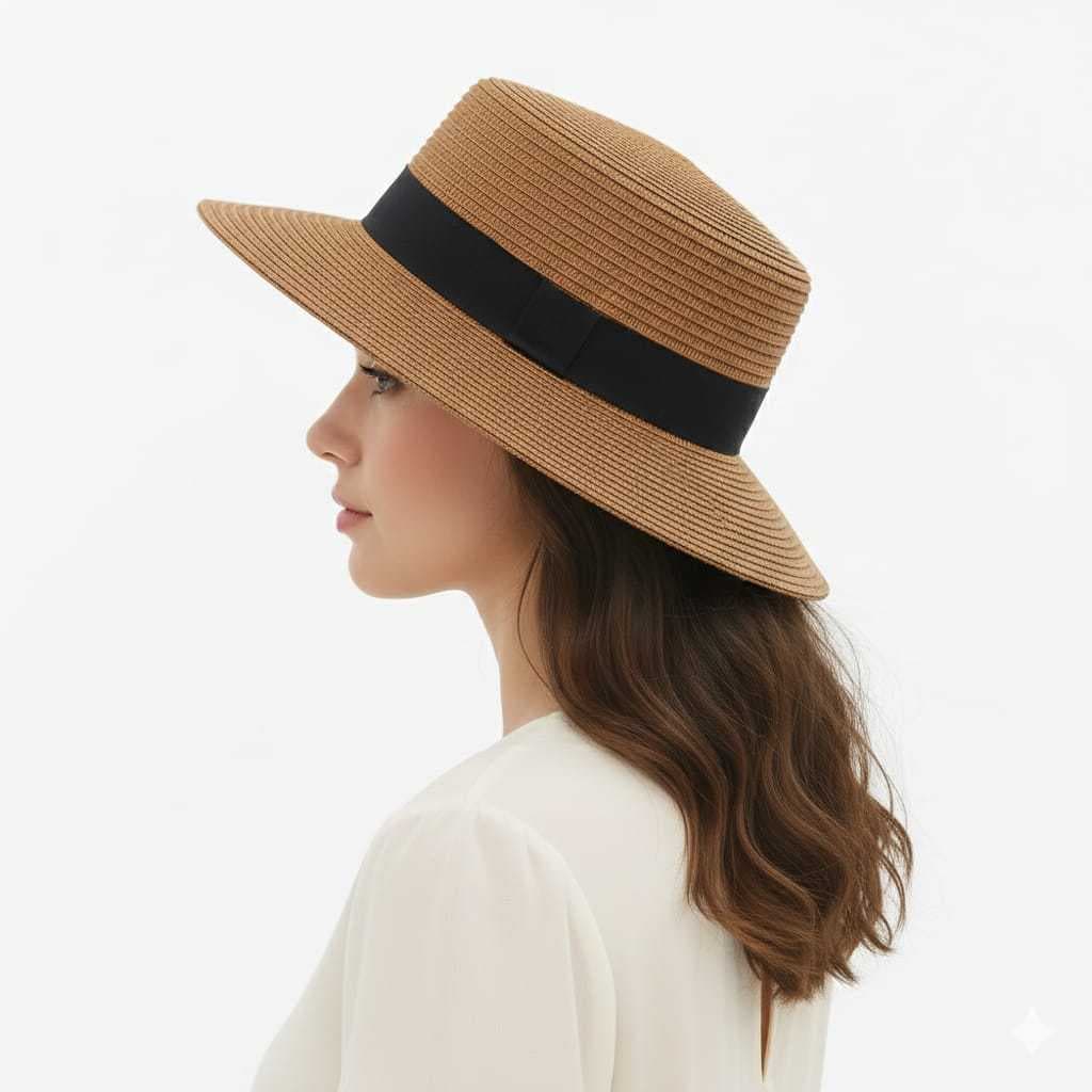Chapéu De Praia Feminino Paris Palha Dobrável Elegante moda