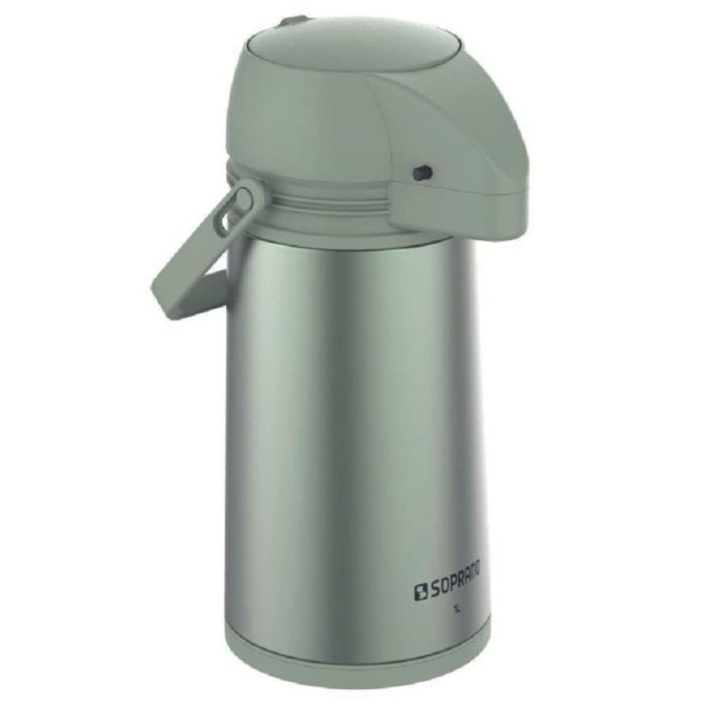 Garrafa de Café Térmica Soprano Single FIG Verde 1 Litro em Aço para Água Chá Café Chimarrão